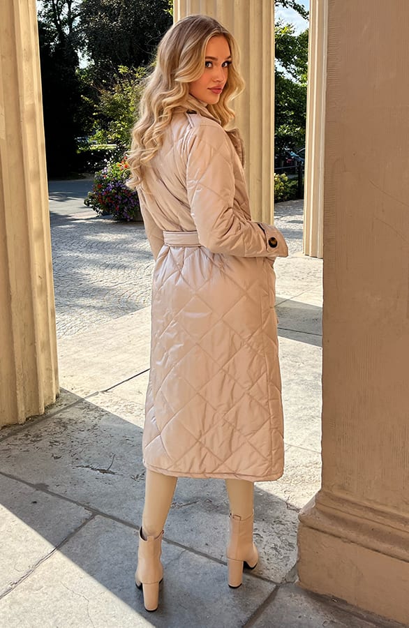 Trenchcoat Met Ceintuur Roza Beige – shoparchief — foto 5