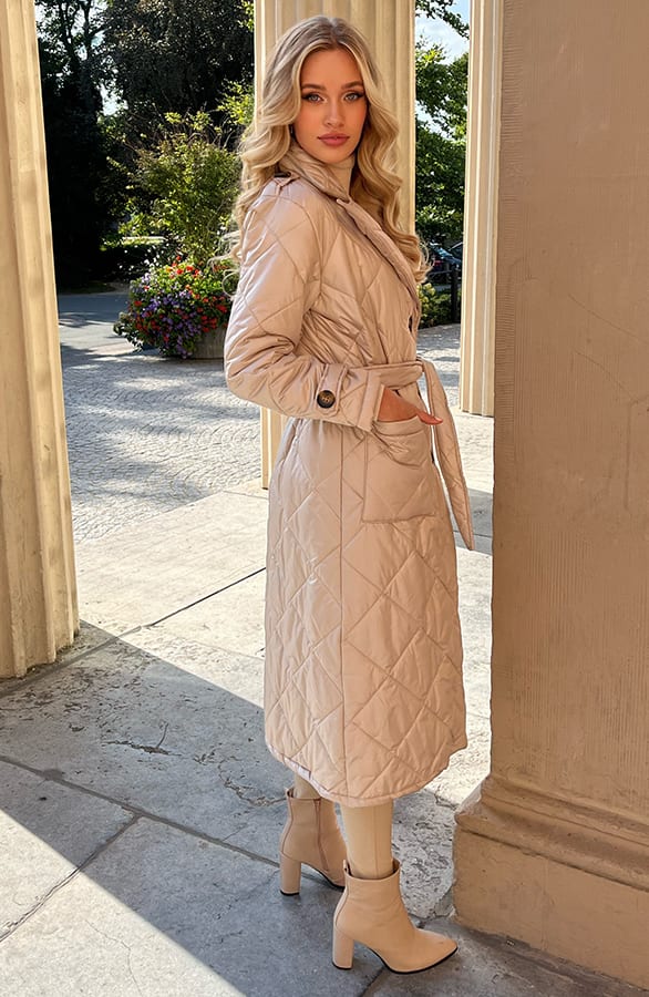 Trenchcoat Met Ceintuur Roza Beige – shoparchief — foto 4