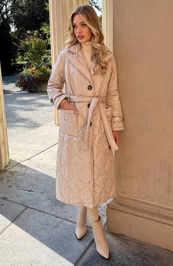 Trenchcoat Met Ceintuur Roza Beige – shoparchief — foto 3
