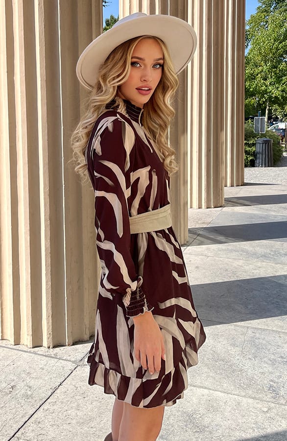Zebra Print Col Jurk Roxy Choco – shoparchief — foto 3