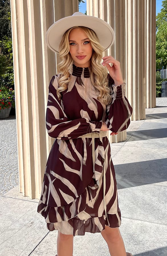 Zebra Print Col Jurk Roxy Choco – shoparchief — foto 2