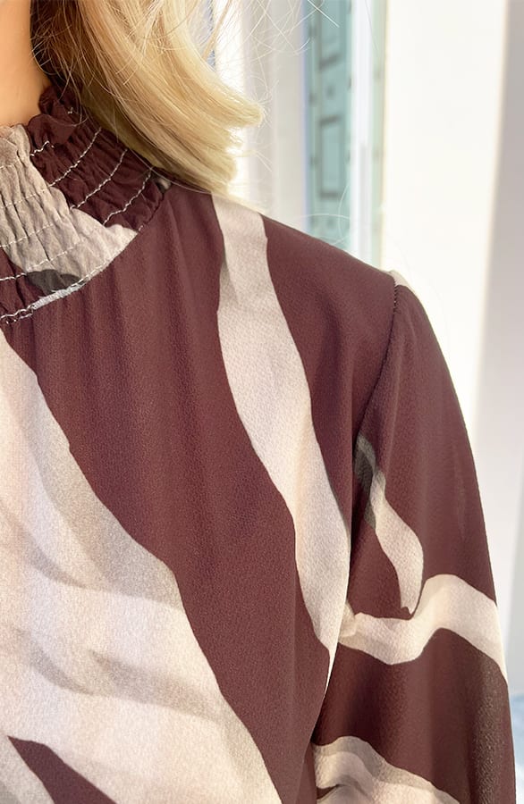 Zebra Print Col Jurk Roxy Choco – shoparchief — foto 6