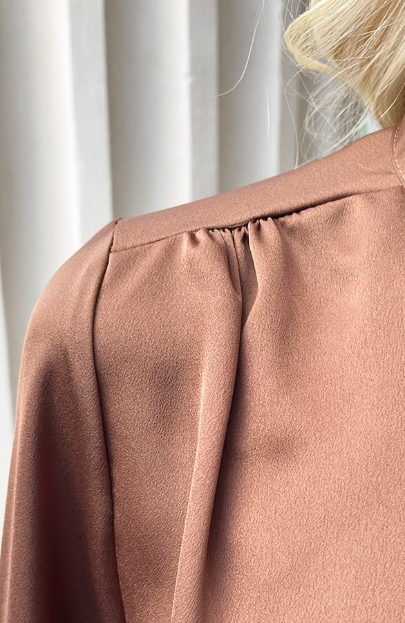 Zijden Strik Blouse Sofie Choco – shoparchief — foto 7
