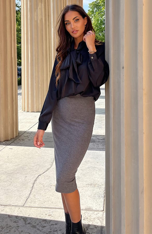 Zijden Strik Blouse Sofie Zwart – shoparchief — foto 3