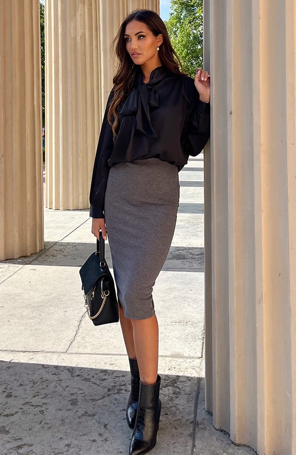 Zijden Strik Blouse Sofie Zwart – shoparchief — foto 6