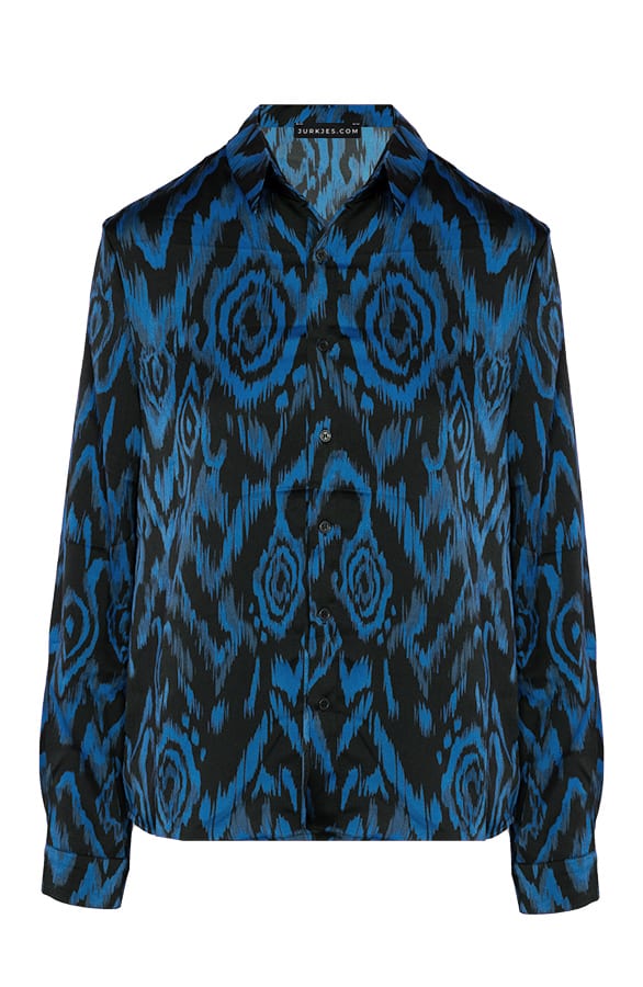 Blouse Met Print Britte Petrol – shoparchief