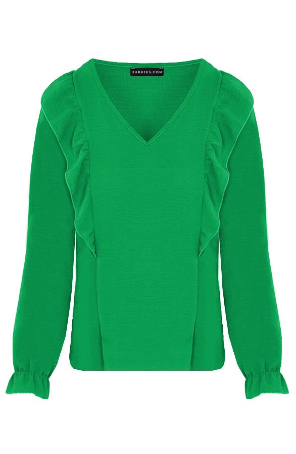 Blouse Met Ruches Nola Bright Green – shoparchief