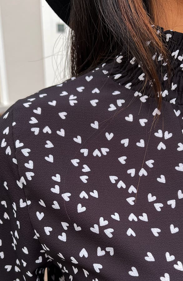 Col Blouse Hartjes Philley Zwart Wit – shoparchief — foto 6