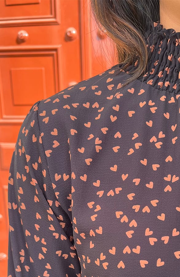 Col Blouse Hartjes Philley Zwart Cognac – shoparchief — foto 6
