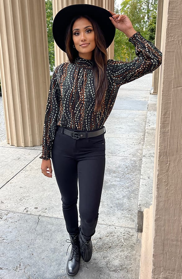Col Blouse Met Print Philley Army – shoparchief — foto 6