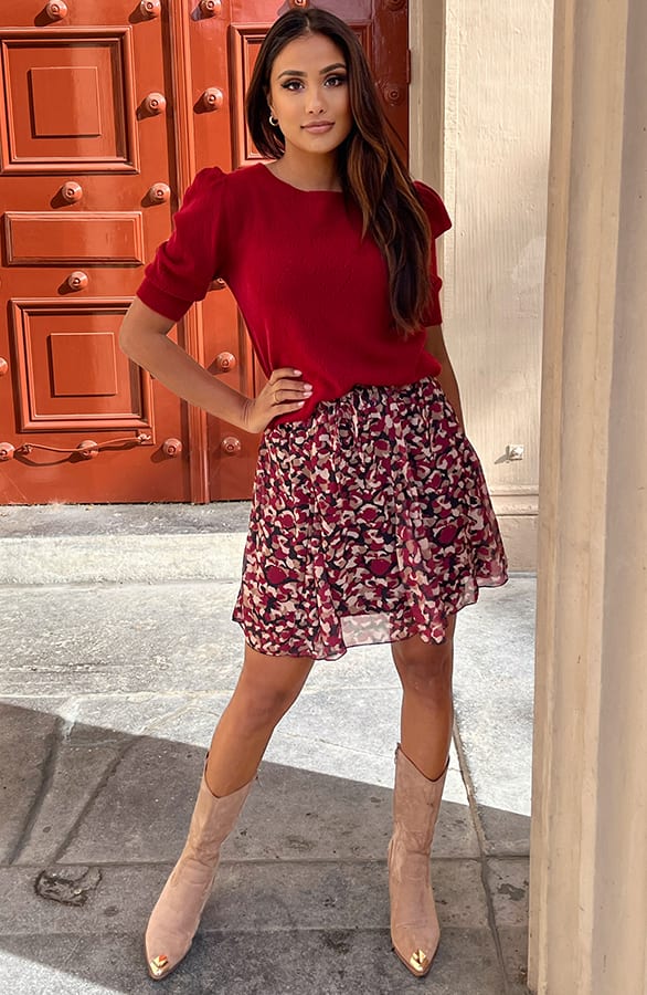 Zachtgebreide Hartjes Top Yaela Bordeaux – shoparchief — foto 5