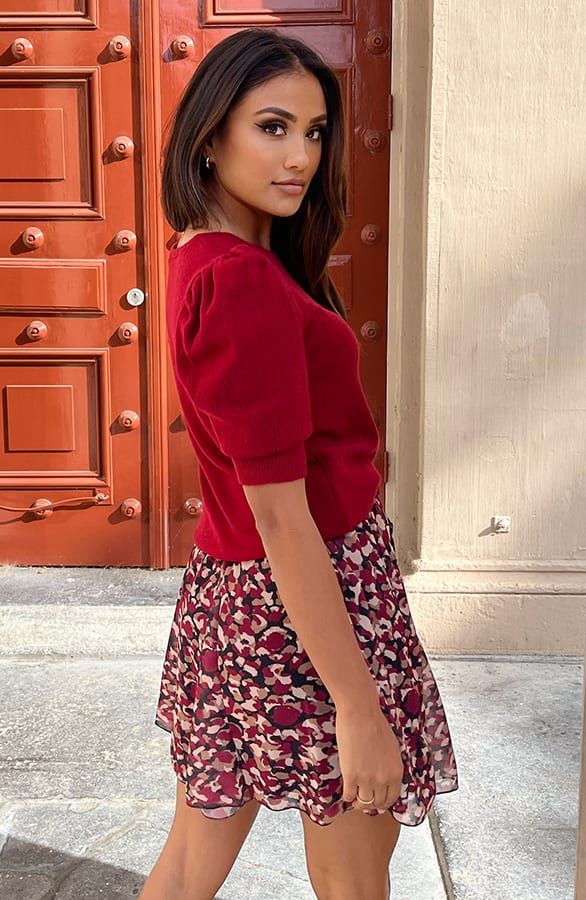 Zachtgebreide Hartjes Top Yaela Bordeaux – shoparchief — foto 4