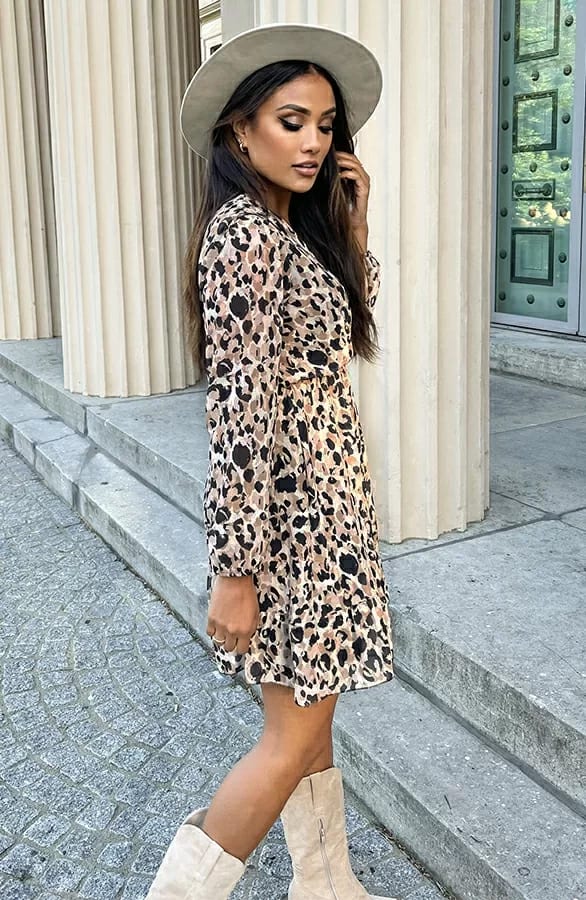 Dots Strik Jurk Vivian Beige – shoparchief — foto 4