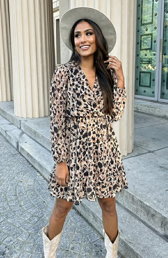 Dots Strik Jurk Vivian Beige – shoparchief