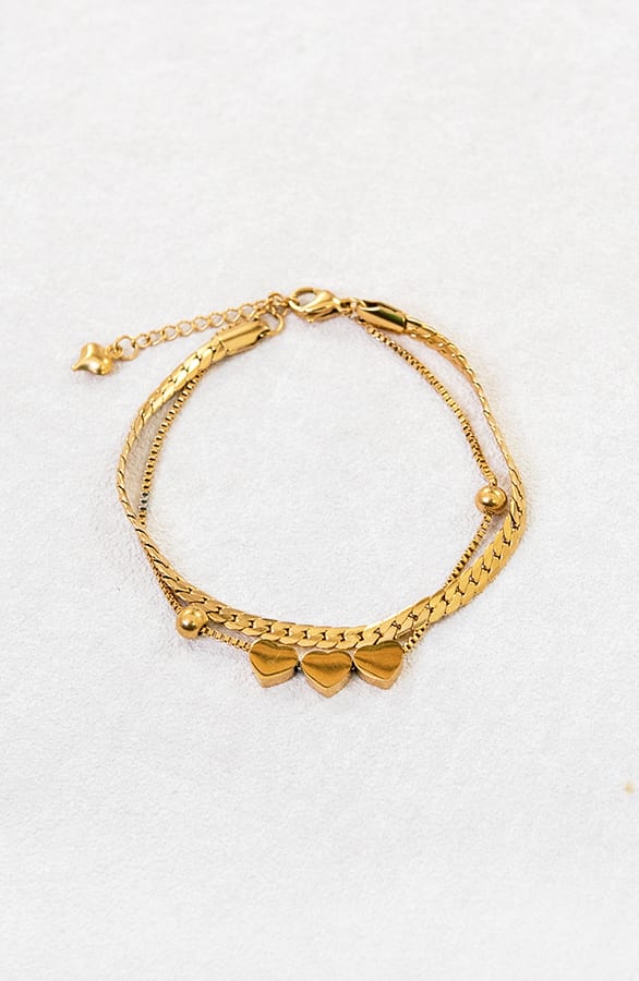 Laagjes Armband Hartjes Judie Goud – shoparchief