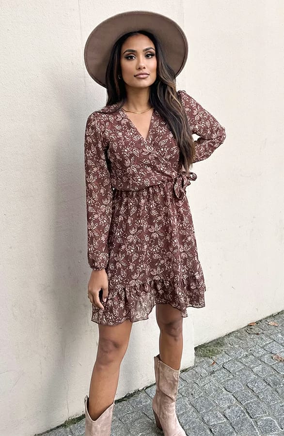 Flower Strik Jurk Vivian Choco – shoparchief