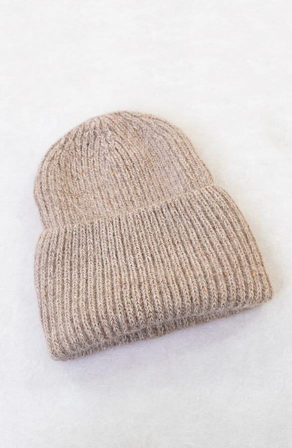 Gebreide Muts met Pailletten Bless Taupe – shoparchief