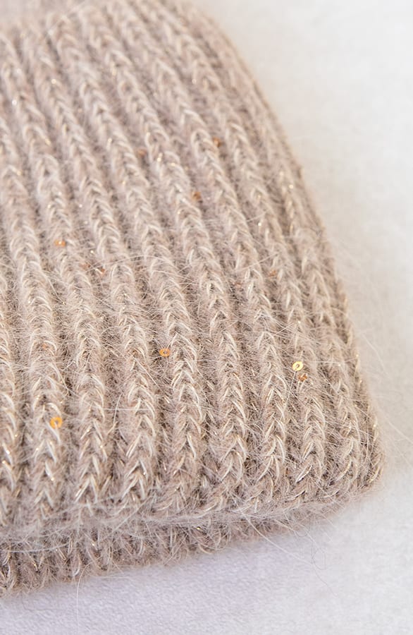 Gebreide Muts met Pailletten Bless Taupe – shoparchief — foto 2