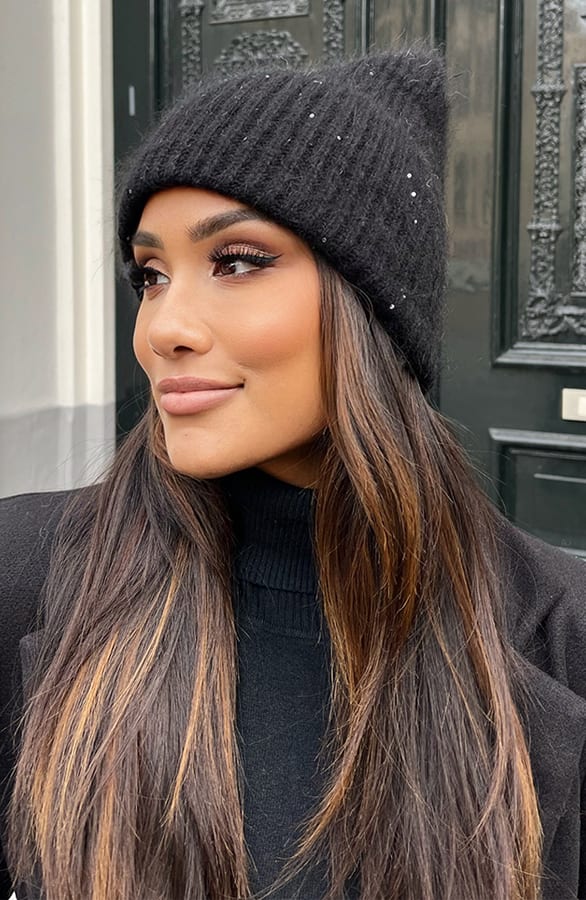 Gebreide Muts met Pailletten Bless Zwart – shoparchief — foto 4
