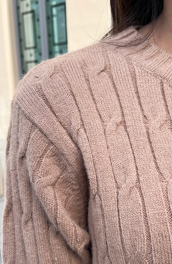 Gebreide Trui Jurk Met Patroon Cracie Camel – shoparchief — foto 6