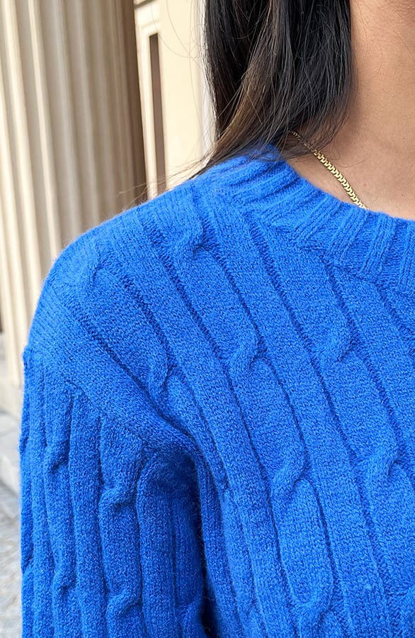 Gebreide Trui Jurk Met Patroon Cracie Kobalt – shoparchief — foto 4