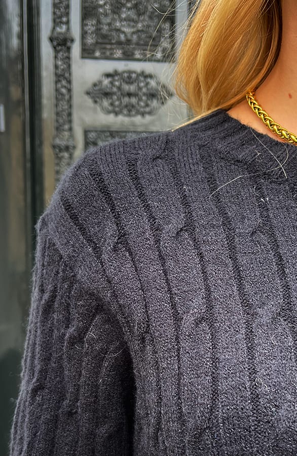 Gebreide Trui Jurk Met Patroon Cracie Zwart – shoparchief — foto 5