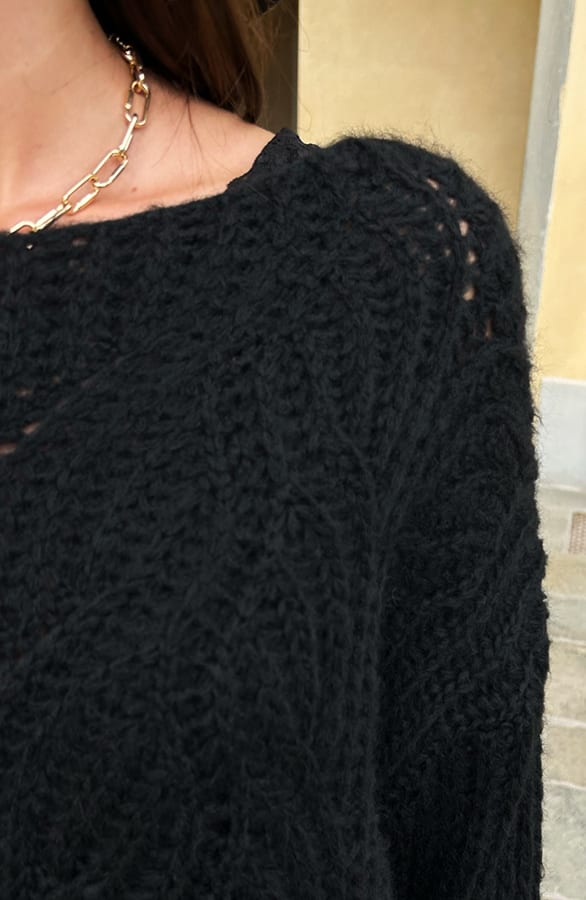 Grof Gebreide Trui Vanessa Zwart – shoparchief — foto 4