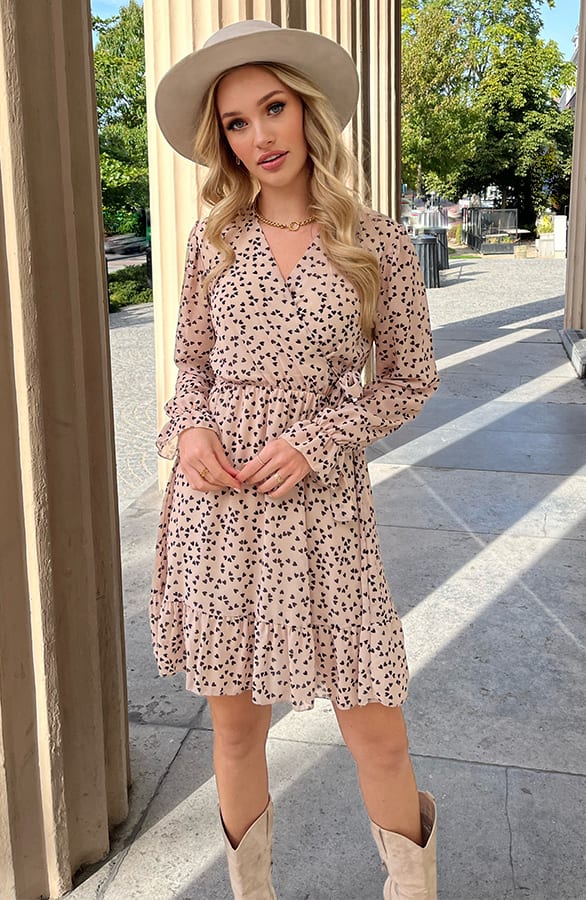Hartjes Strik Jurk Vivian Beige – shoparchief