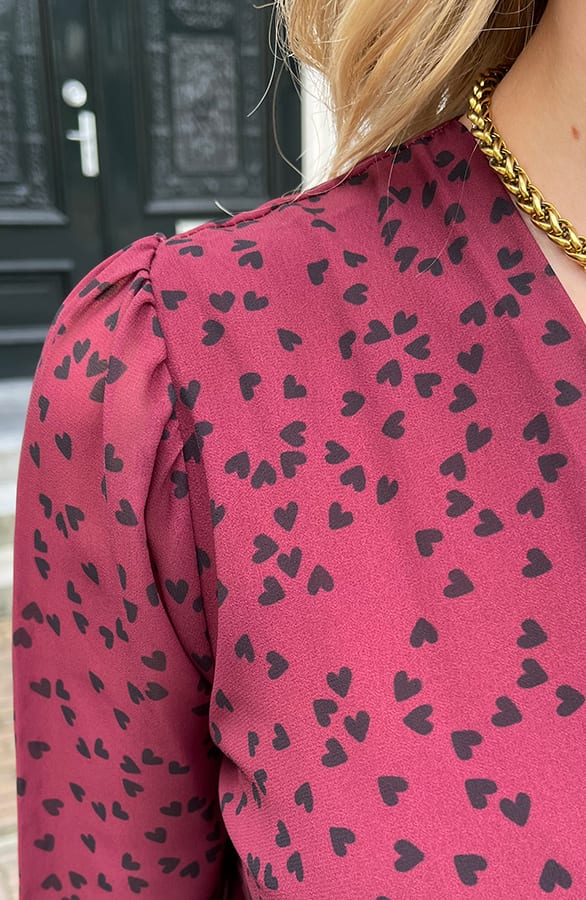 Hartjes Strik Jurk Vivian Bordeaux – shoparchief — foto 8