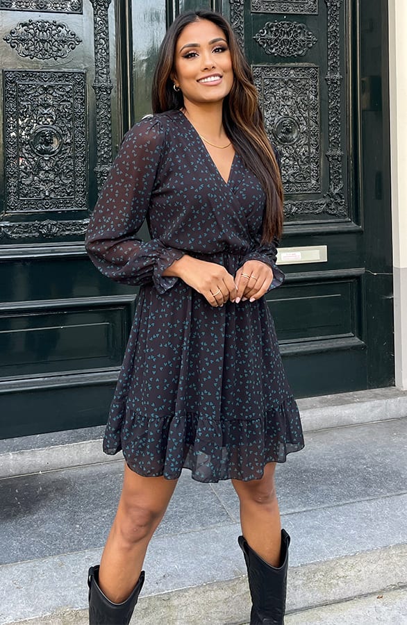 Hartjes Strik Jurk Vivian Petrol – shoparchief — foto 2