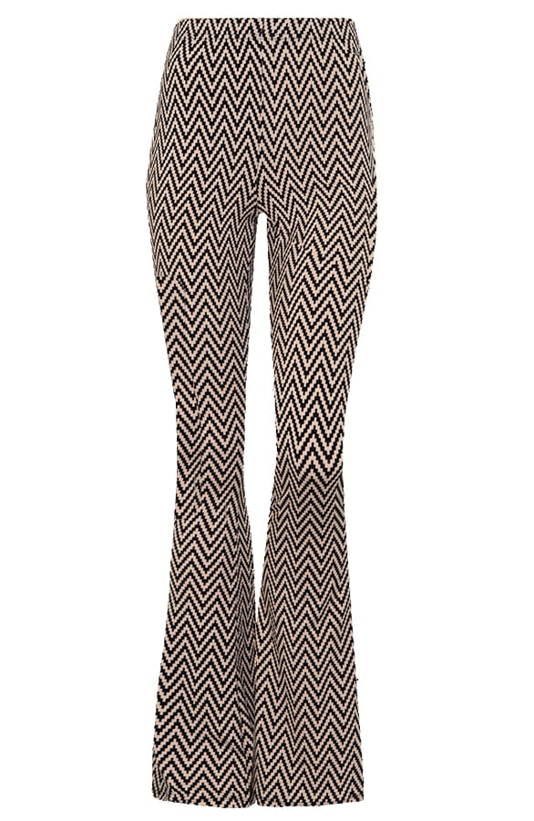 Janine Flared Broek Zigzag Beige – shoparchief