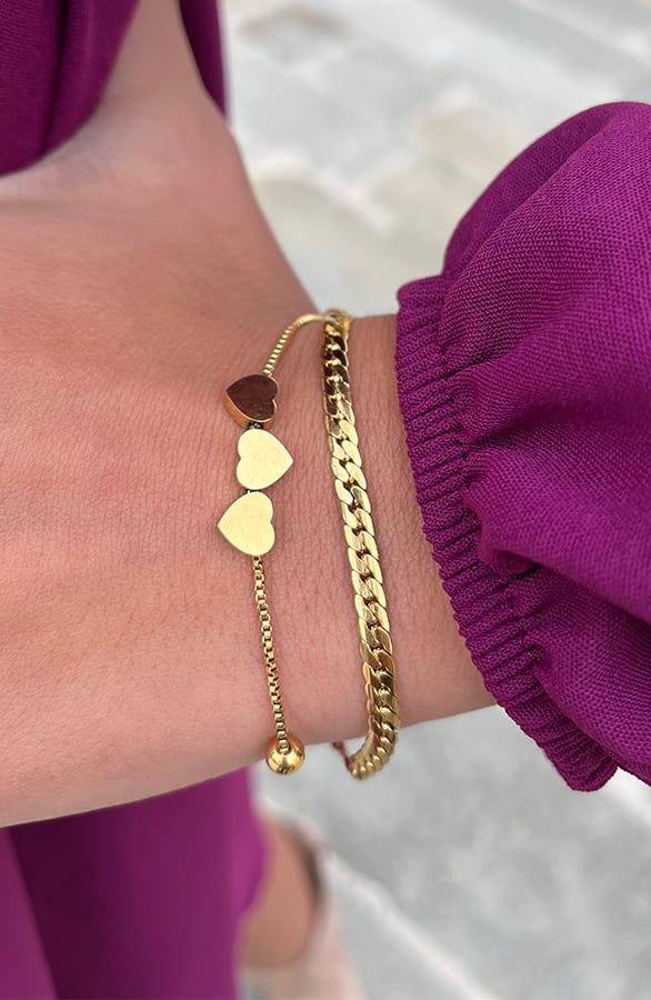 Laagjes Armband Hartjes Judie Goud – shoparchief — foto 2