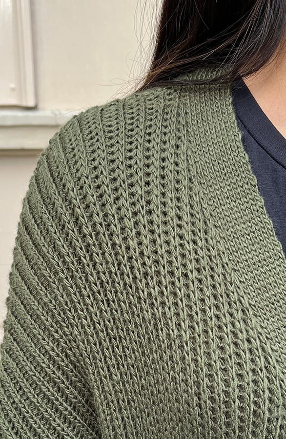 Lang Gebreid Vest Molly Army – shoparchief — foto 5