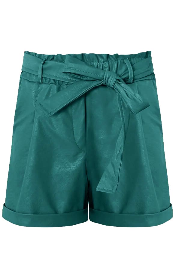 Leren Shorts Nynke Smaragd – shoparchief