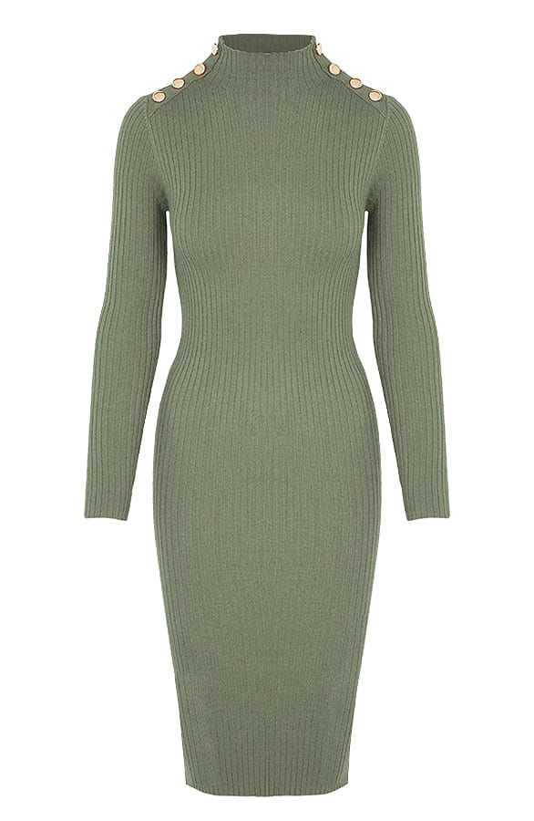 Longsleeve Stretch Jurk Nicka Army – shoparchief