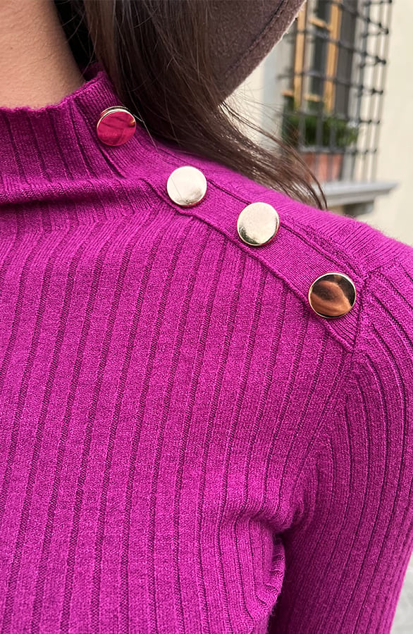 Longsleeve Stretch Jurk Nicka Magenta – shoparchief — foto 7