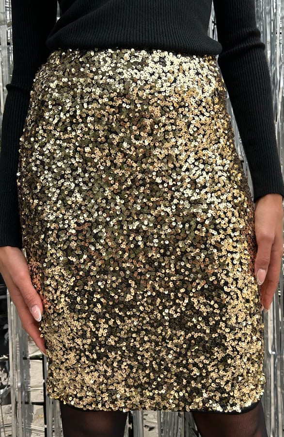 Midi Pailletten Rok Dionne Goud – shoparchief