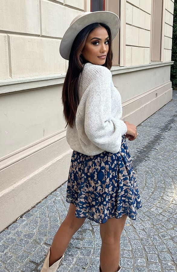 Oversized Gebreide Trui Jaynie Gemeleerd Beige – shoparchief — foto 5