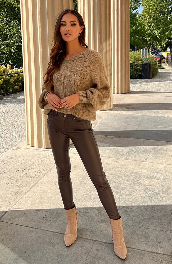 Oversized Gebreide Trui Jaynie Taupe – shoparchief — foto 6