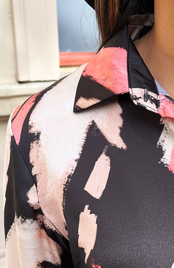 Print Blouse Everleigh Zwart Koraal – shoparchief — foto 6