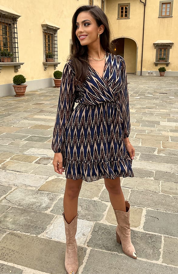 Print Strik jurk Vivian Kobalt – shoparchief — foto 5