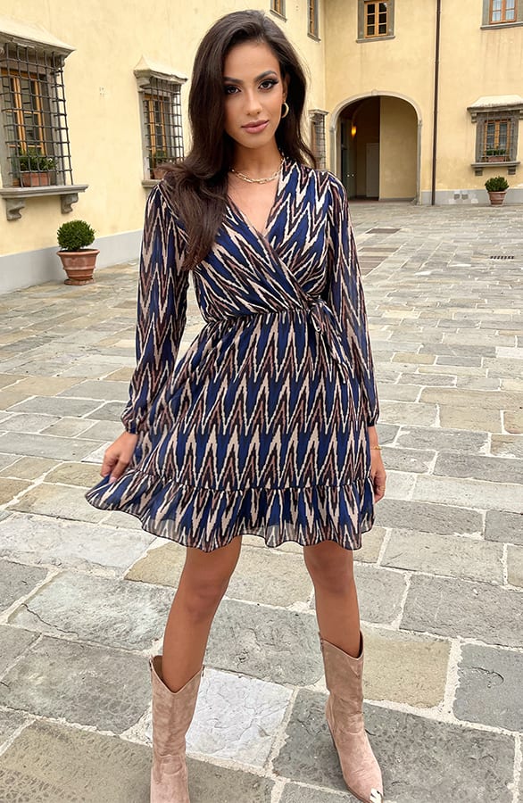 Print Strik jurk Vivian Kobalt – shoparchief — foto 6