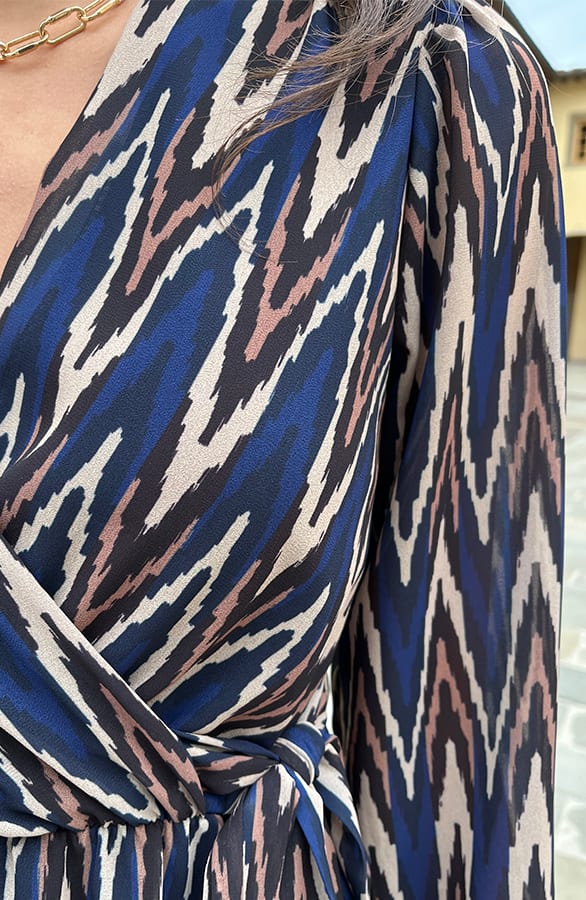 Print Strik jurk Vivian Kobalt – shoparchief — foto 4