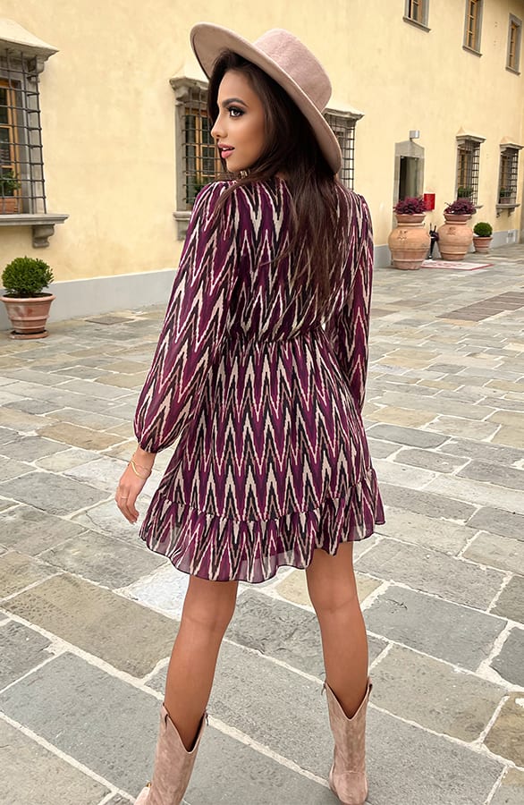 Print Strik jurk Vivian Magenta – shoparchief — foto 5