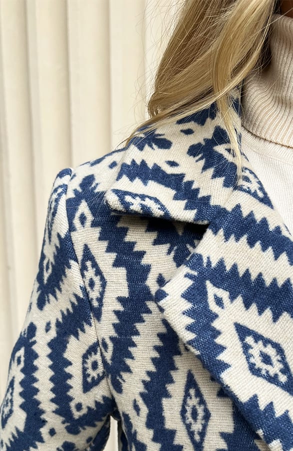 Print Trenchcoat Lucinde Jeansblauw – shoparchief — foto 7
