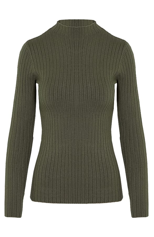 Ribstof Longsleeve Jill Army β shoparchief