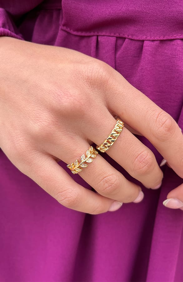 Leaves Diamond Ring Jenice Goud – shoparchief — foto 2