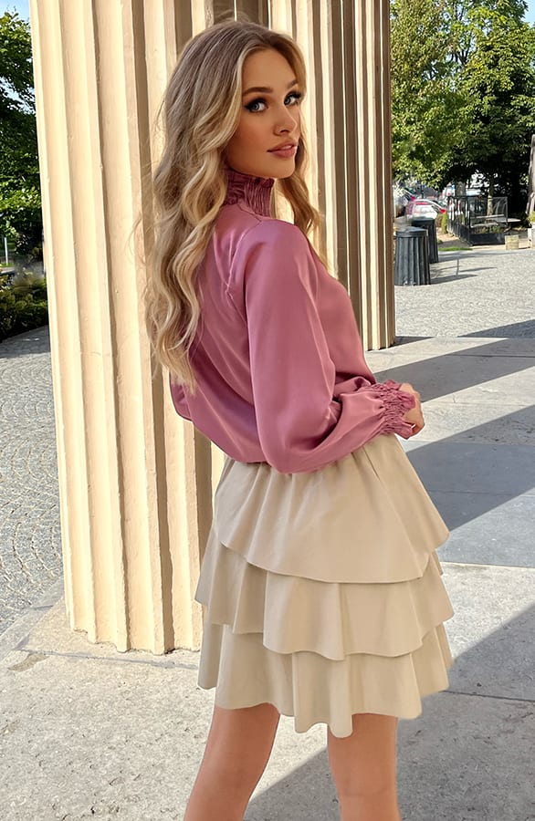 Silk Col Blouse Tania Dust Roze – shoparchief — foto 3