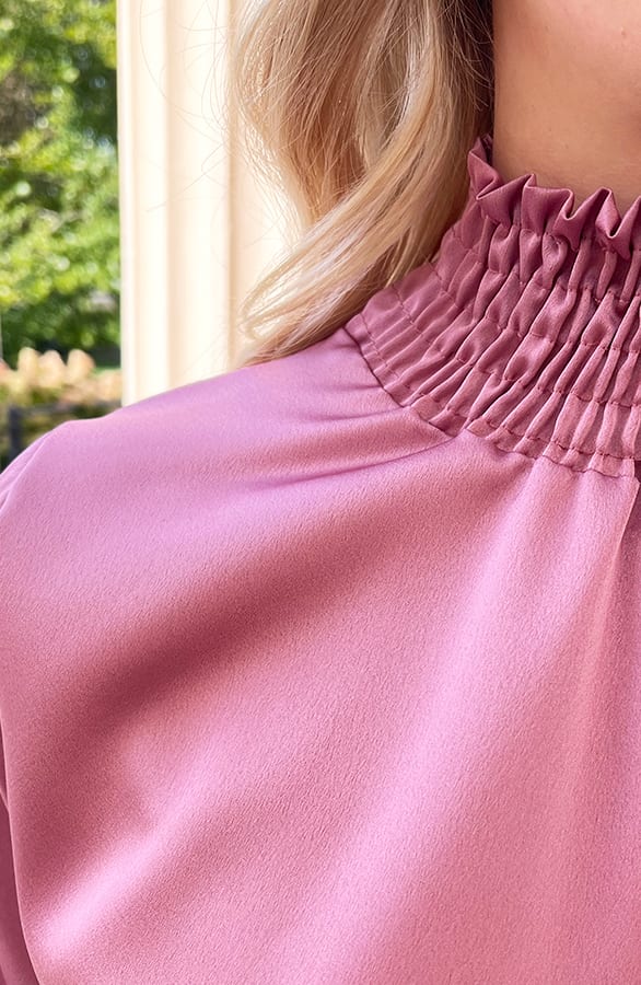Silk Col Blouse Tania Dust Roze – shoparchief — foto 5