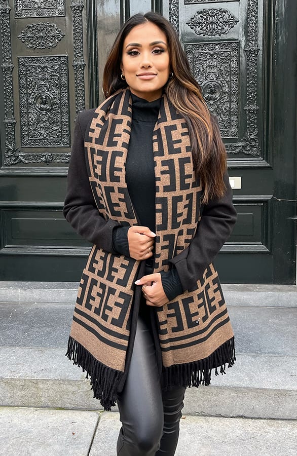 Sjaal Met Franjes Tessie Camel – shoparchief — foto 2
